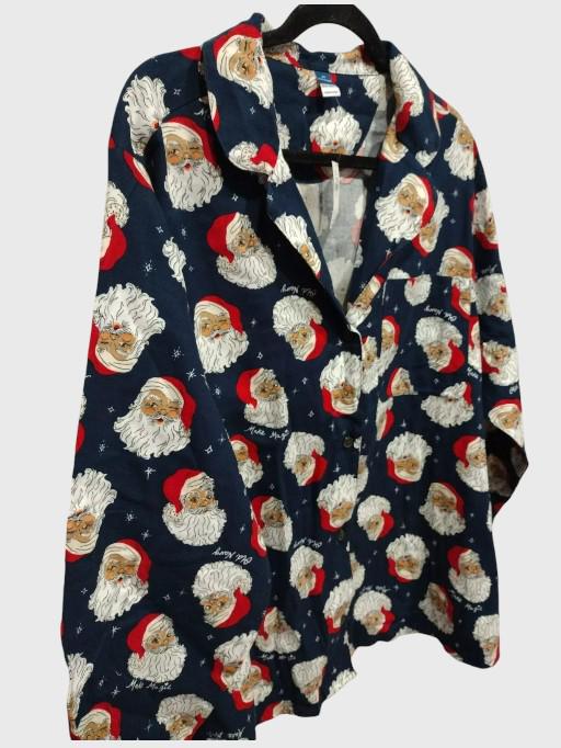 Піжама сорочка/штани фланель Old Navy Women's Santa Print Flannel Pajama Set XS Синій (124322) - фото 3