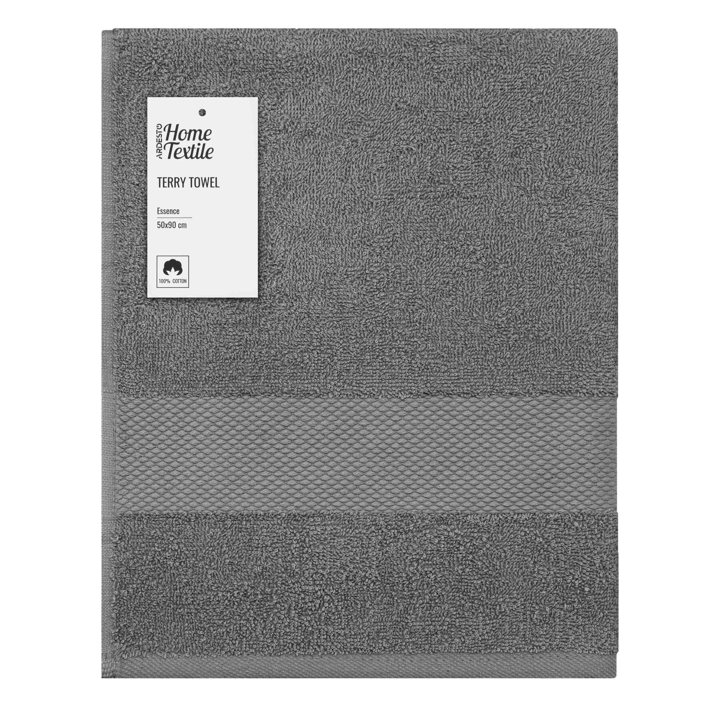 Рушник махровий Ardesto Essence 50х90 см Темно-сірий (ART2250DG) Рушник махровий Ardesto Essence 50х90 см Темно-сірий (ART2250DG)