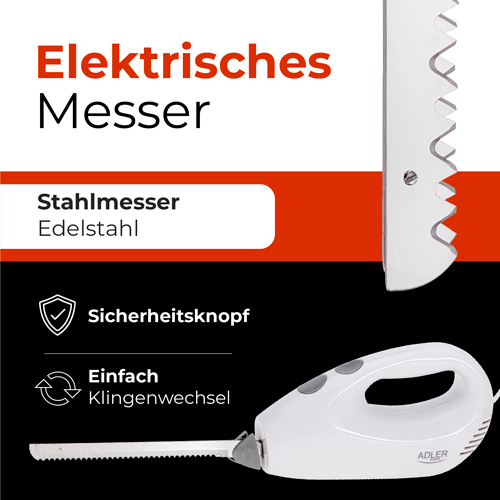 Электронож Adler AD 4512 с 2 лезвиями из нержавеющей стали 200 Вт (04016) - фото 7 Электронож Adler AD 4512 с 2 лезвиями из нержавеющей стали 200 Вт (04016) - фото 7