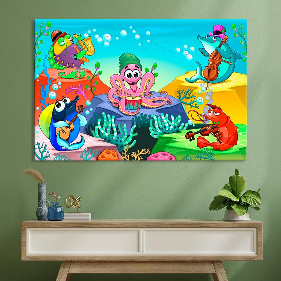 Картина в детскую комнату Морские музыканты 51x34 см (A1444-1)