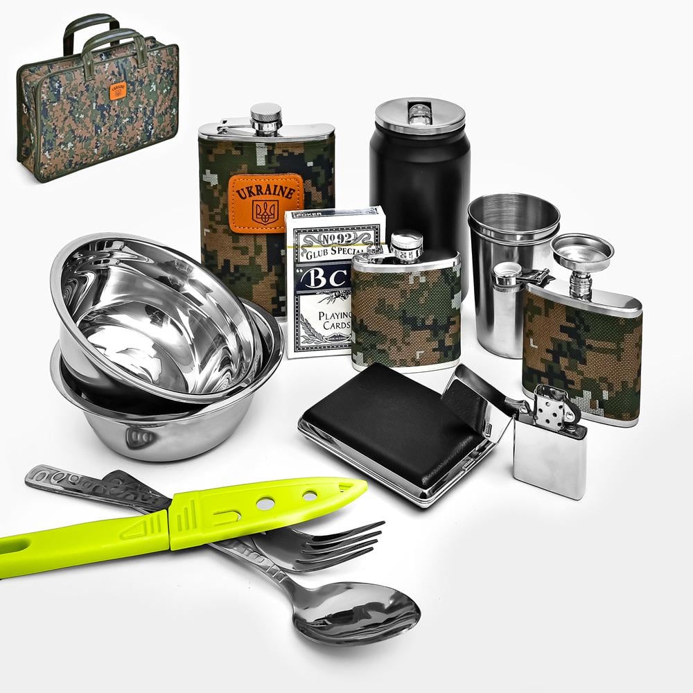 Набор туристический для охотника/рыбака R31007 Ukraine 15 пр. в камуфляжном кейсе - фото 2 Набор туристический для охотника/рыбака R31007 Ukraine 15 пр. в камуфляжном кейсе - фото 2