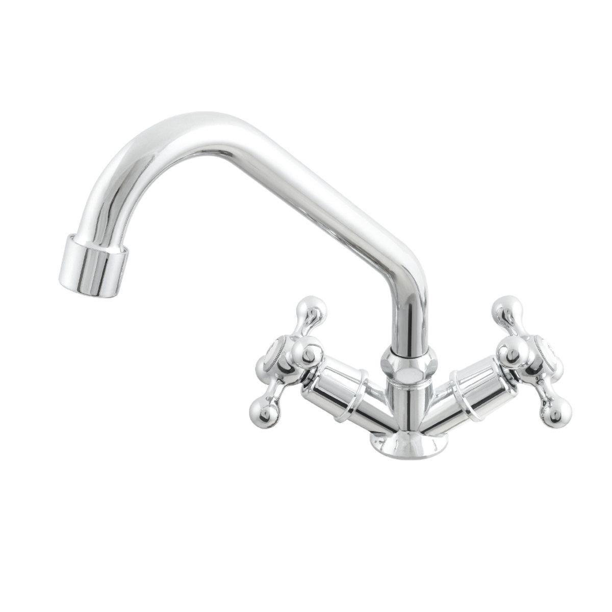 Смеситель для умывальника Venta VM425UC двухвентильный в ванную цинковый сплав врезной Хром