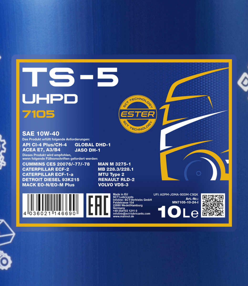 Моторное масло Mannol 7105 TS-5 UHPD 10W-40 10 л (MN7105-10) - фото 2 Моторное масло Mannol 7105 TS-5 UHPD 10W-40 10 л (MN7105-10) - фото 2