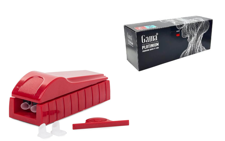 Машинка ручная Gama premium для набивки сигарет на 2 трубки с гильзами