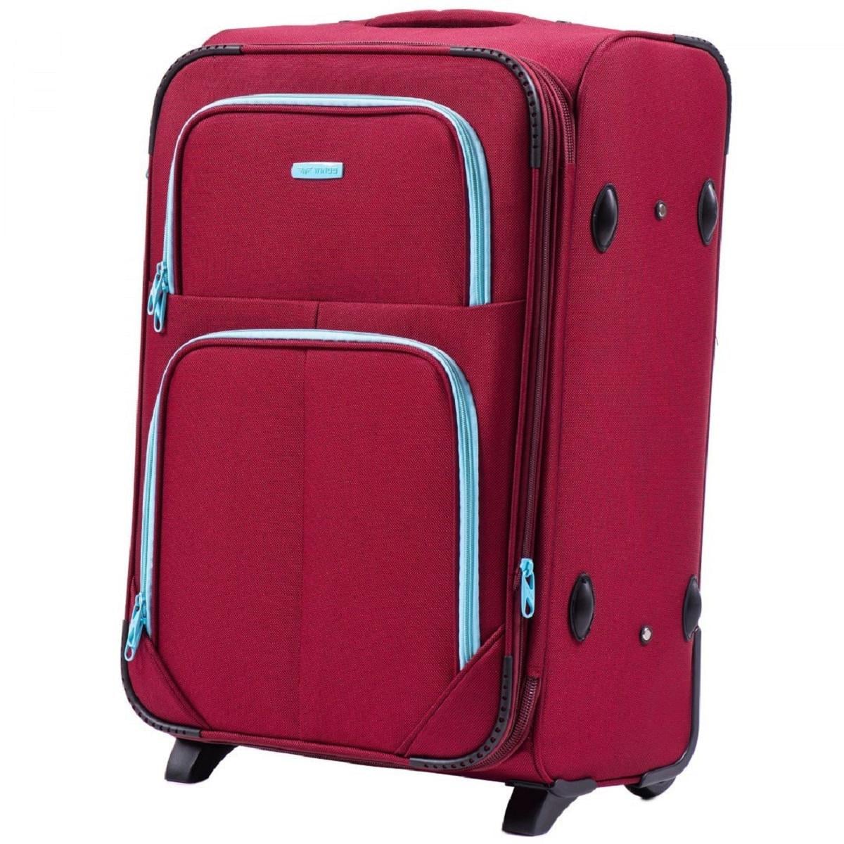 Чемодан тканевый WINGS 214 средний 2 колеса Бордовый (Vt00193)