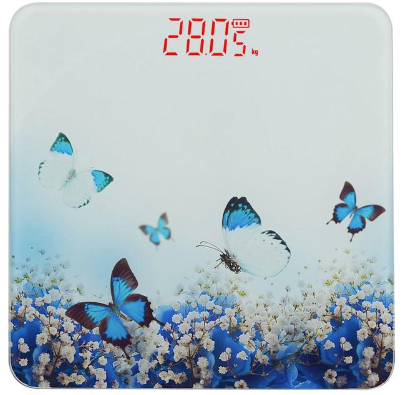 Весы напольные стеклянные Domotec MS-2019 Бабочки до 180 кг (11640930)