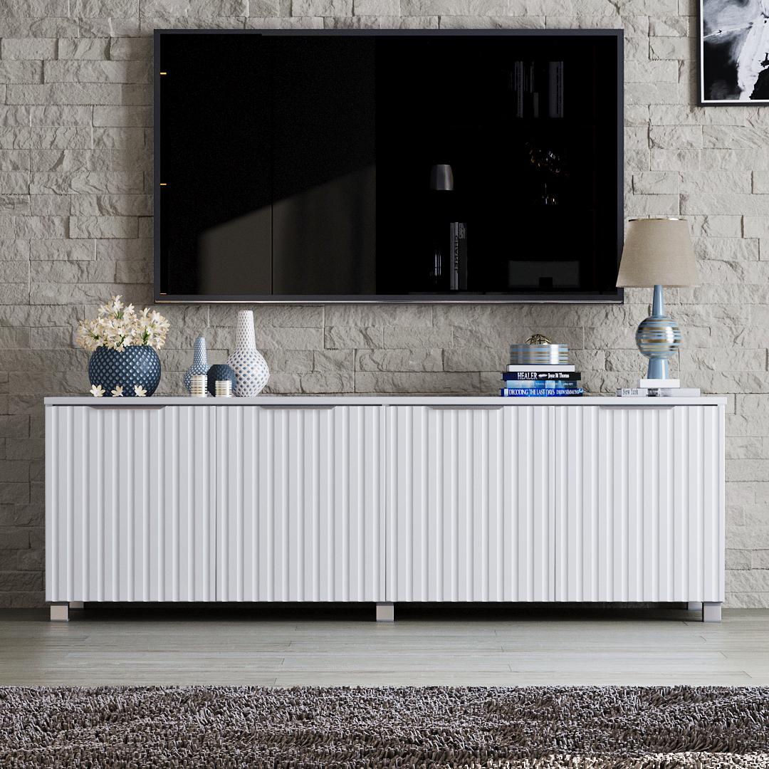 Тумба ТВ DiPortes Саванна К-232 160/53/40 см МДФ Білий (01367)