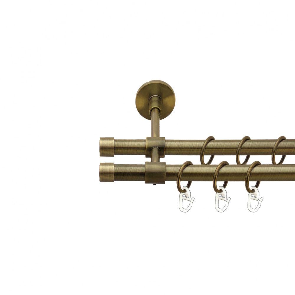 Карниз Orvit Заглушка металевий дворядний закритий гладка труба кільце металеве 16/16 мм 160 см Антик (7329399) - фото 1 Карниз Orvit Заглушка металевий дворядний закритий гладка труба кільце металеве 16/16 мм 160 см Антик (7329399) - фото 1