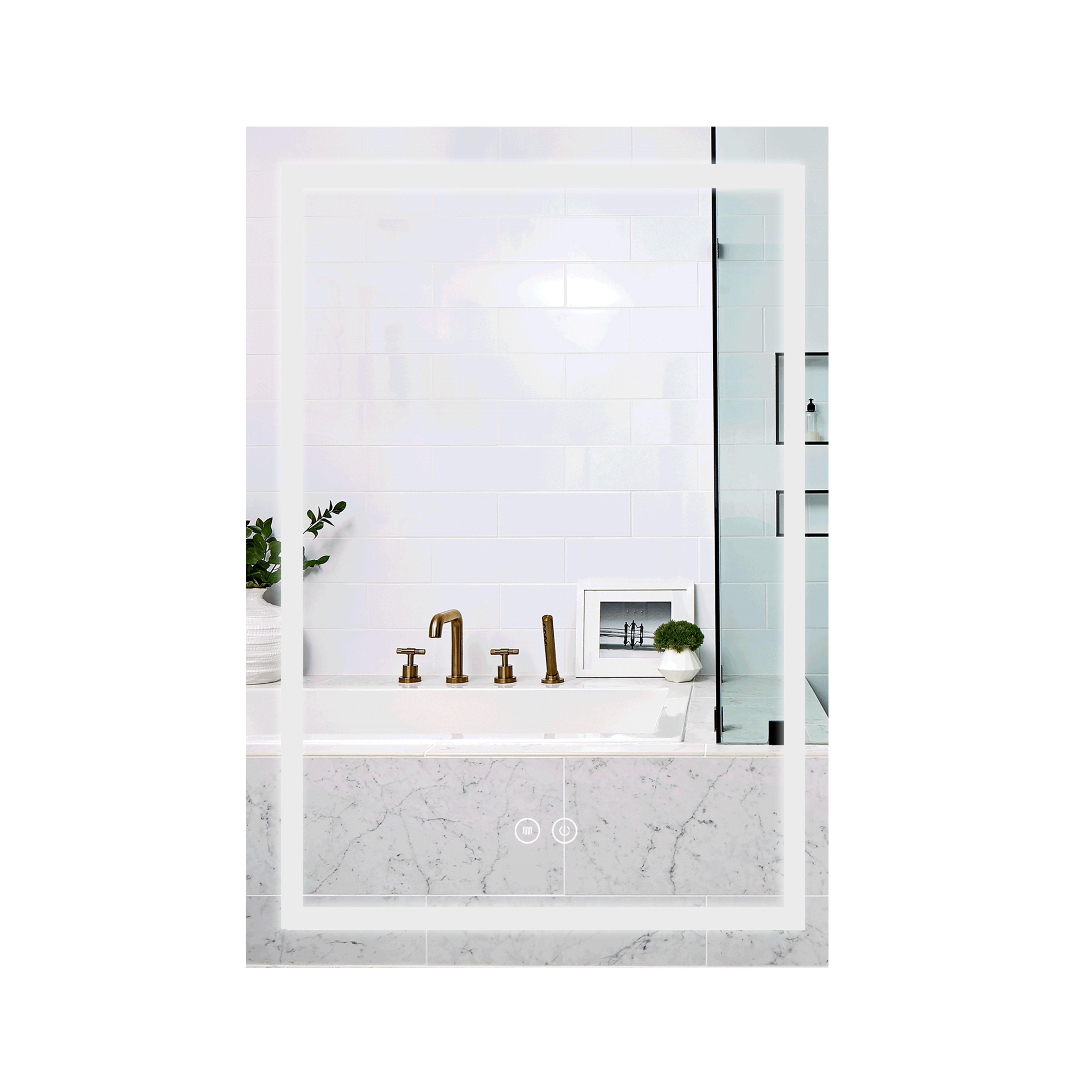 Зеркало Qtap Mideya DC-F936 с LED-подсветкой Touch с антизапотеванием димером регулировкой яркости 500х800 мм (QT2078F936W)