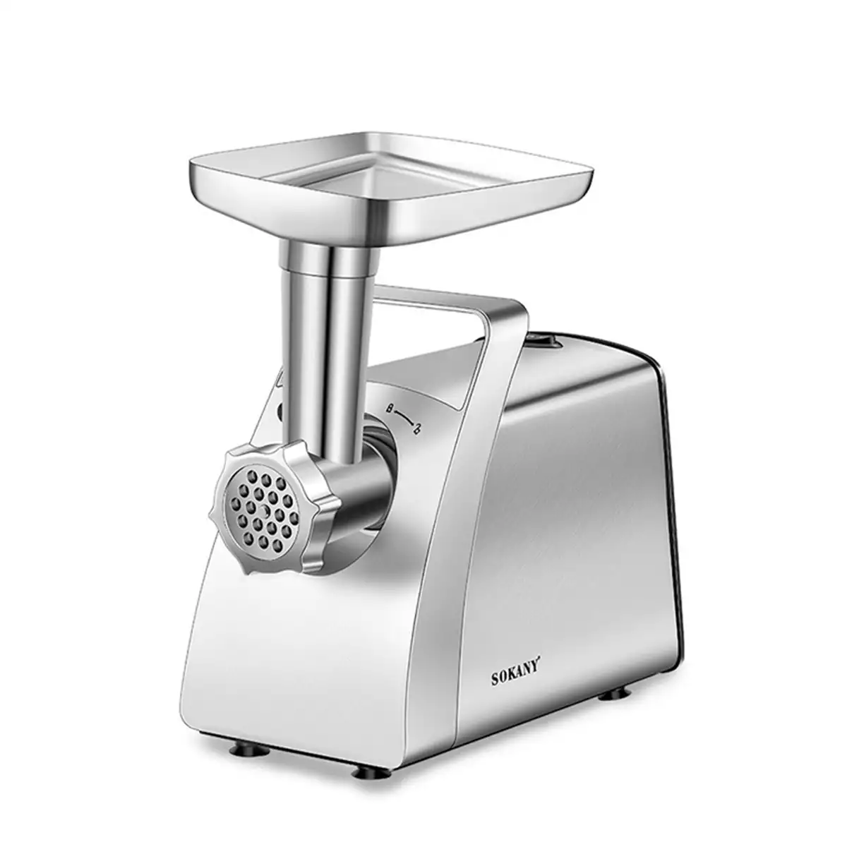М'ясорубка електрична з нержавіючої сталі з насадками з лотком 1 л 2400В т (2549774016)