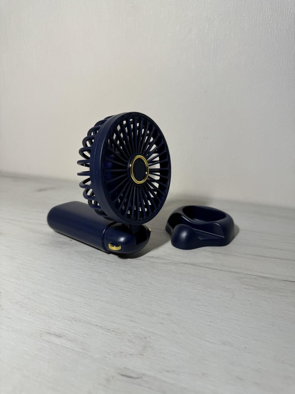 Вентилятор міні акумуляторний 5 швидкостей з підставкою для телефону 3000 mAh - фото 4