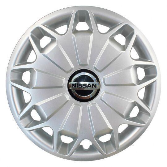Автомобильные колпаки SKS 338 R15 с логотипом Nissan 4 шт. Серебристый