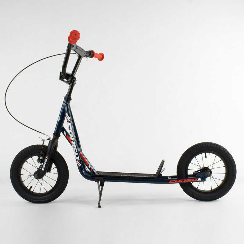 Самокат детский Corso надувные колеса 12/ручной передний тормоз Black (86798) - фото 6 Самокат детский Corso надувные колеса 12/ручной передний тормоз Black (86798) - фото 6