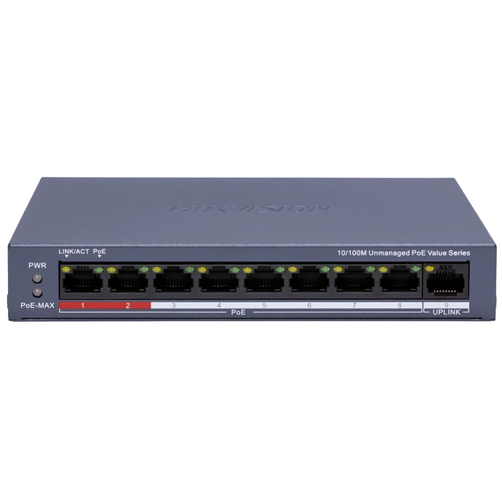 Комутатор 9 портів некерований Hikvision DS-3E0109P-E/M C POE (2863456198)