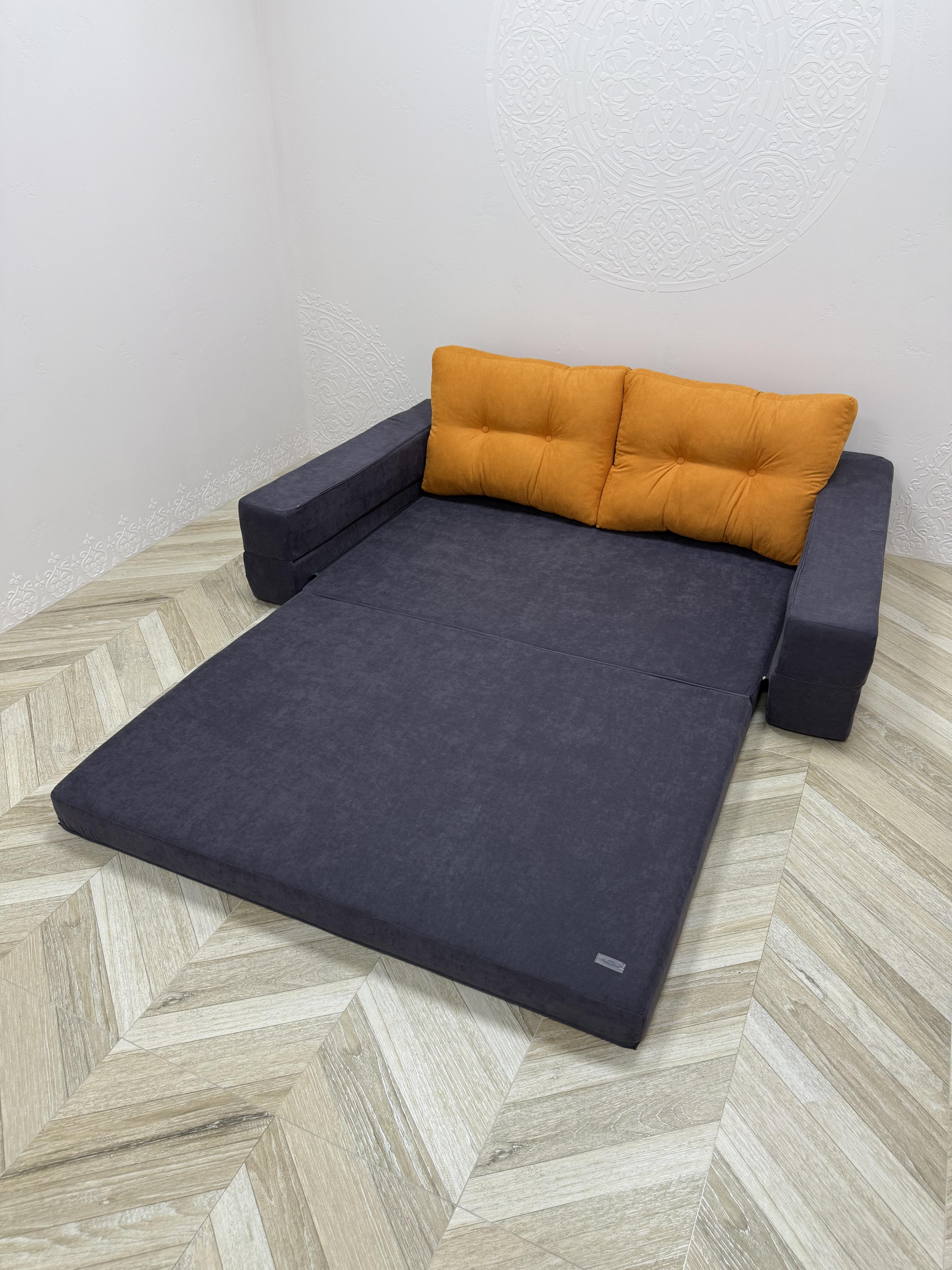 Бескаркасный кровать-диван трансформер с подушками Comfort Home софт 225х170 см