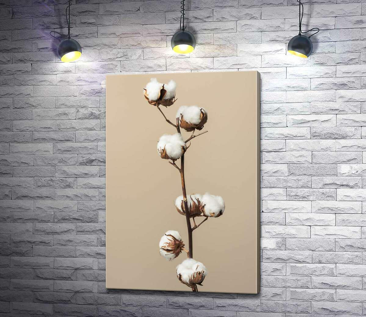 Картина ArtPoster Шарики пушистых семян хлопка на сухом стебле 87x130 см Модуль №1 (003546)