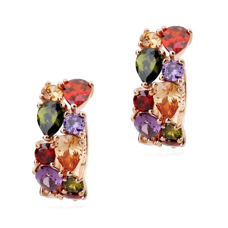 Сережки з кристалами Сваровські Italina q5995590 Різнокольоровий