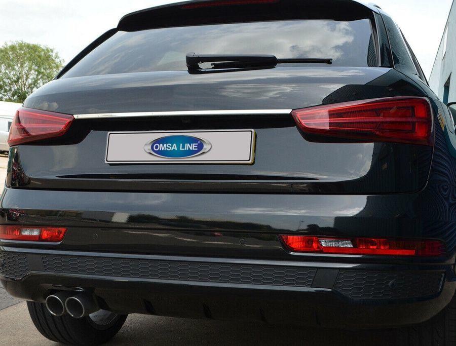 Планка над номером нерж Omsa Line для Audi Q3 2011-2019 нержавеющая сталь Хром (113132)