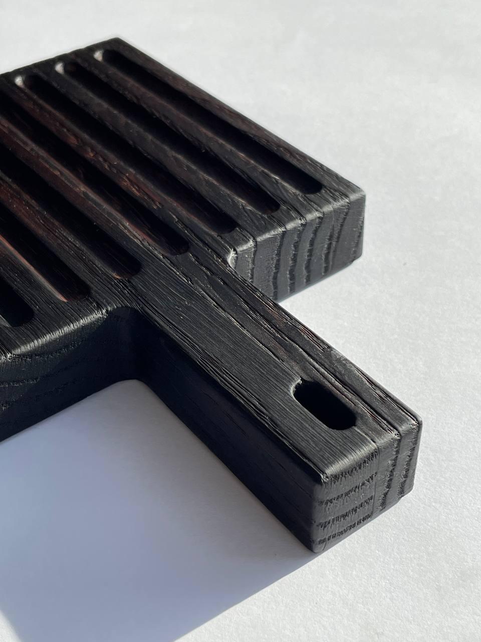 Доска обпаленая деревяная с ручкой для подачи блюд 13х20 см (9230086) - фото 5