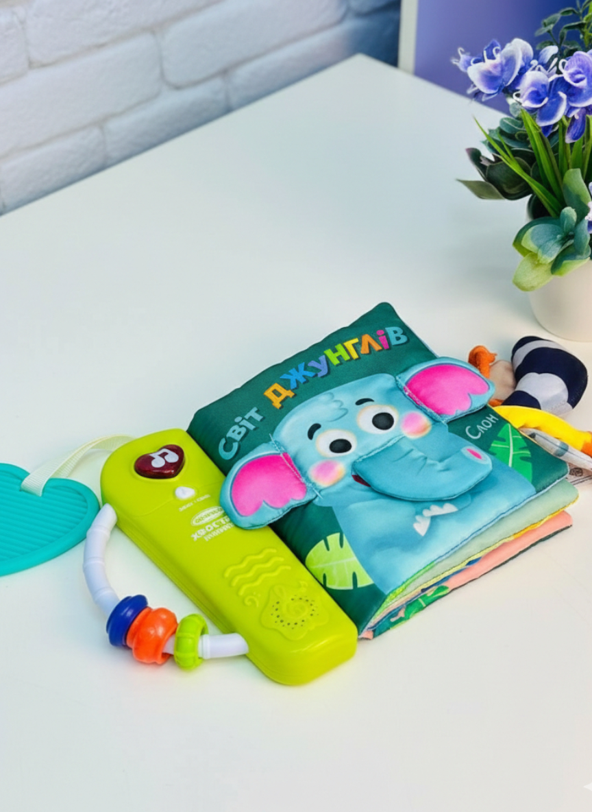Книжка для немовлят інтерактивна/розвиваюча з тваринами та кнопками від 6 міс. (2760327589)