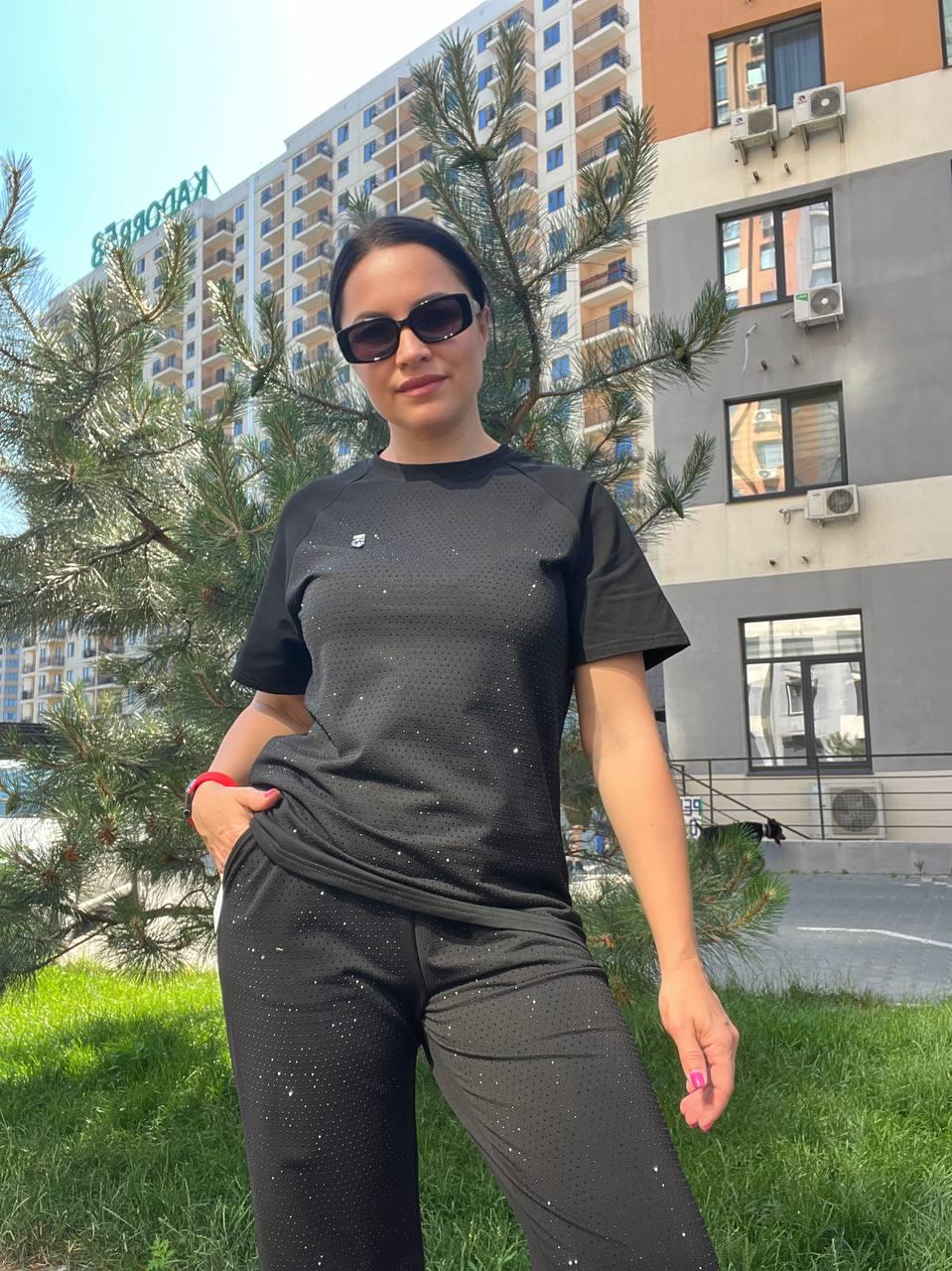 Костюм женский YUJIE YISHANG 7162 футболка и брюки XL Черный (2214) - фото 3