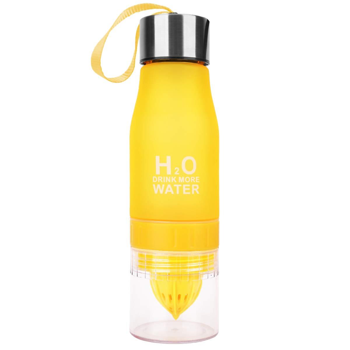 Бутылка для воды с отсеком для фруктов H2O Drink More Water 650 мл Желтый (1010077-Yellow)