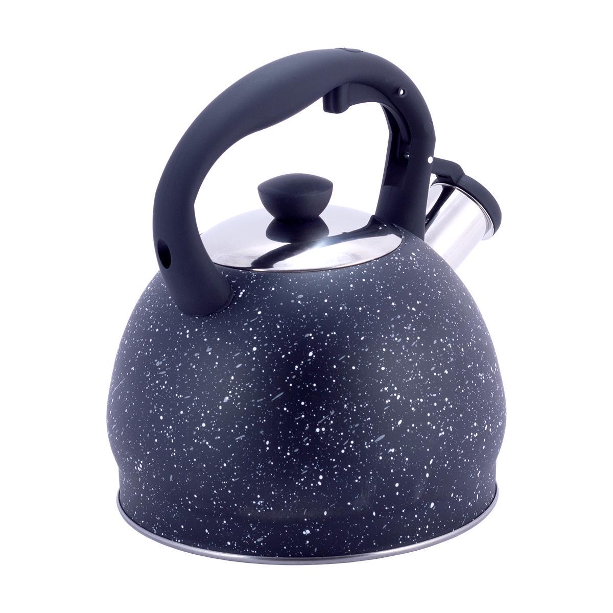 Чайник Kamille из нержавеющей стали со свистком и нейлоновой ручкой 2 л Черный мрамор (14880113) - фото 3 Чайник Kamille из нержавеющей стали со свистком и нейлоновой ручкой 2 л Черный мрамор (14880113) - фото 3