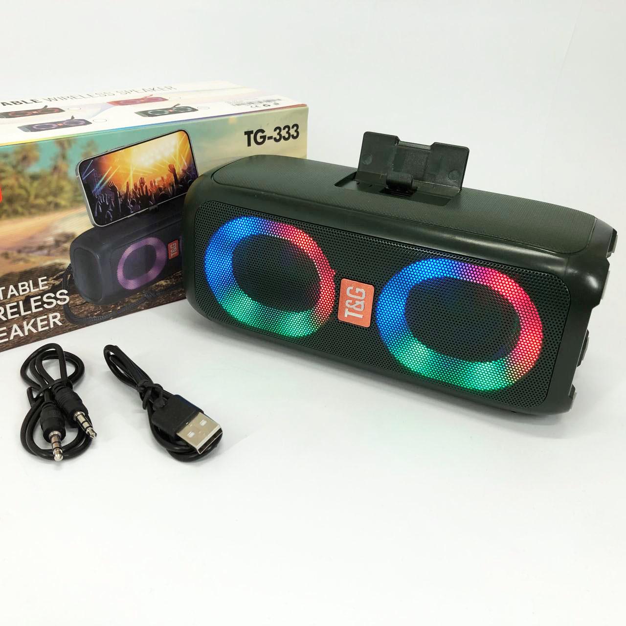 Портативна колонка TG333 2x5W з підсвічуванням RGB Зелений - фото 7 Портативна колонка TG333 2x5W з підсвічуванням RGB Зелений - фото 7