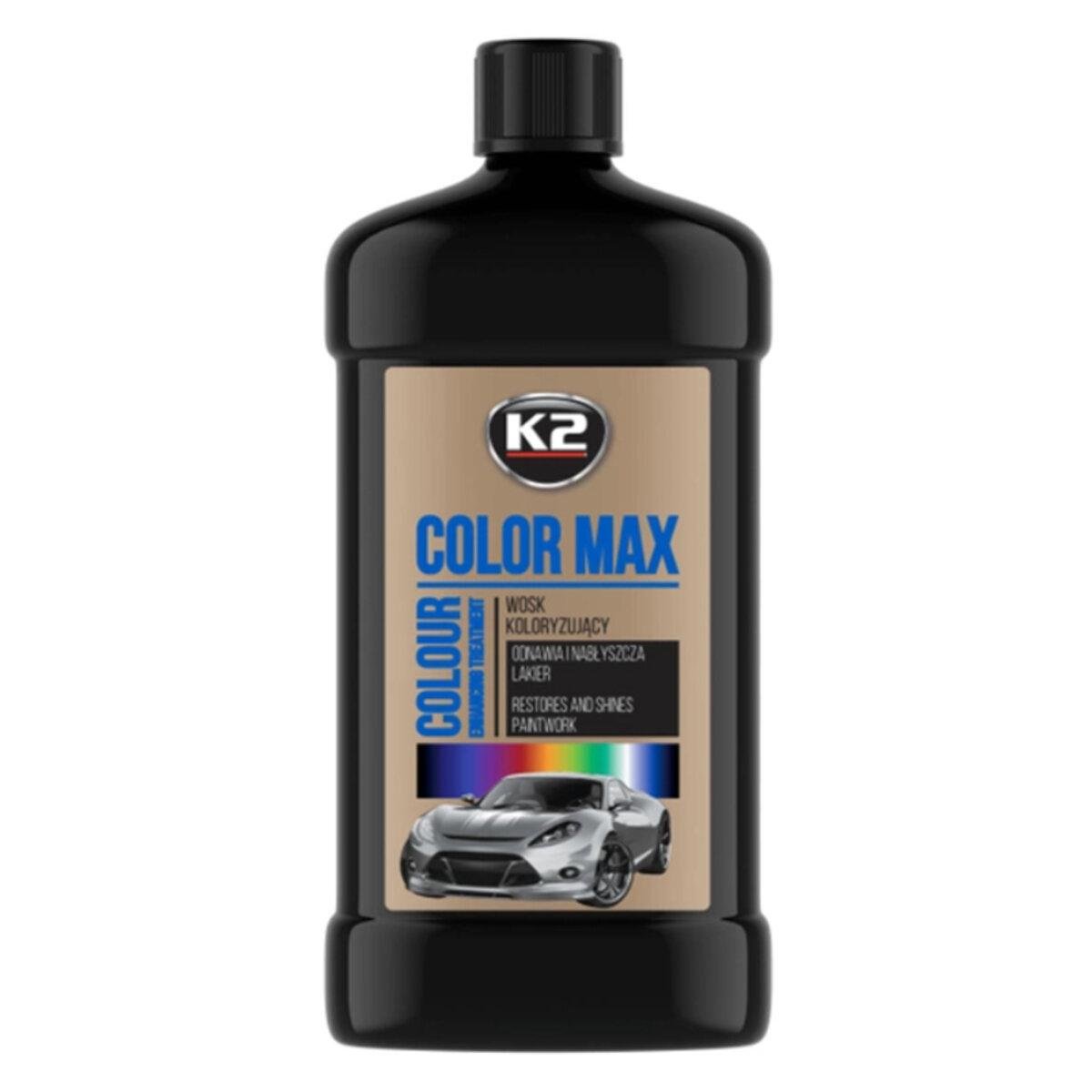 Поліроль восковий для кузова K2 Color Max Чорний 500 мл