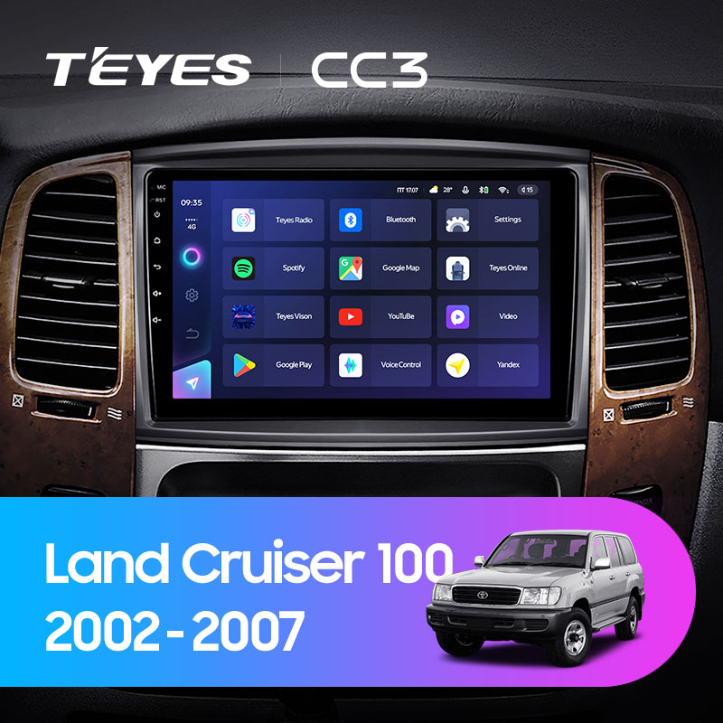 Автомагнитола штатная Teyes для Toyota Land Cruiser LC 100 2002-2007 Android CC3 3+32G Wi-Fi (1461446637) - фото 3