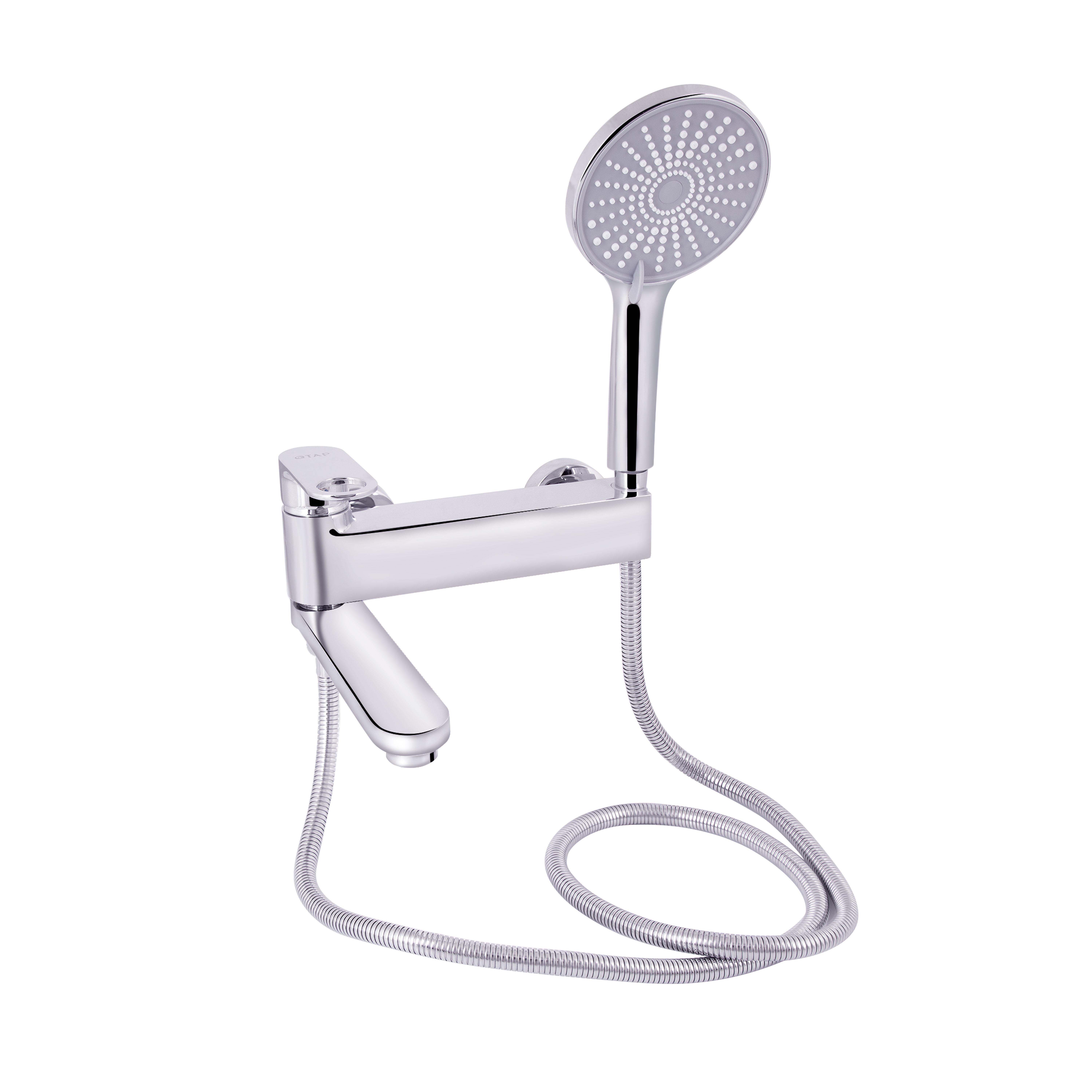 Смеситель для ванны Qtap Jay с поворотным изливом с душевым гарнитуром QTJAY260CRM45542 Chrome