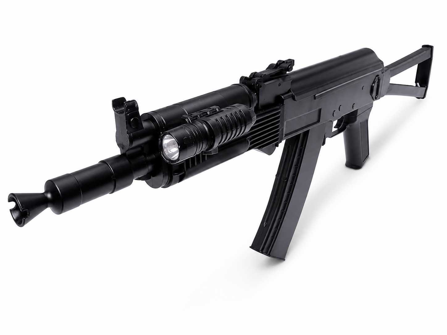 Автомат пневматический AK-47 c пpиклaдoм с фонариком и прицелом Автомат пневматический AK-47 c пpиклaдoм с фонариком и прицелом