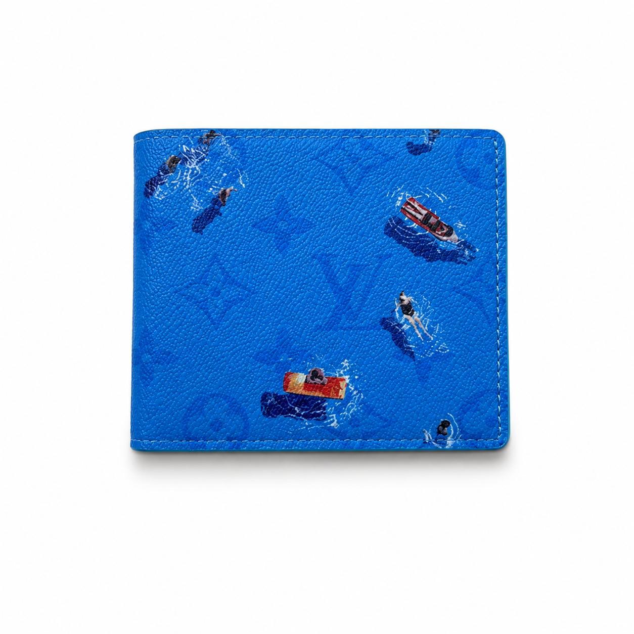 Кошелек Louis Vuitton LV из кожи ПВХ 11х9,7 см Голубой (6qd-1b8-cmx)