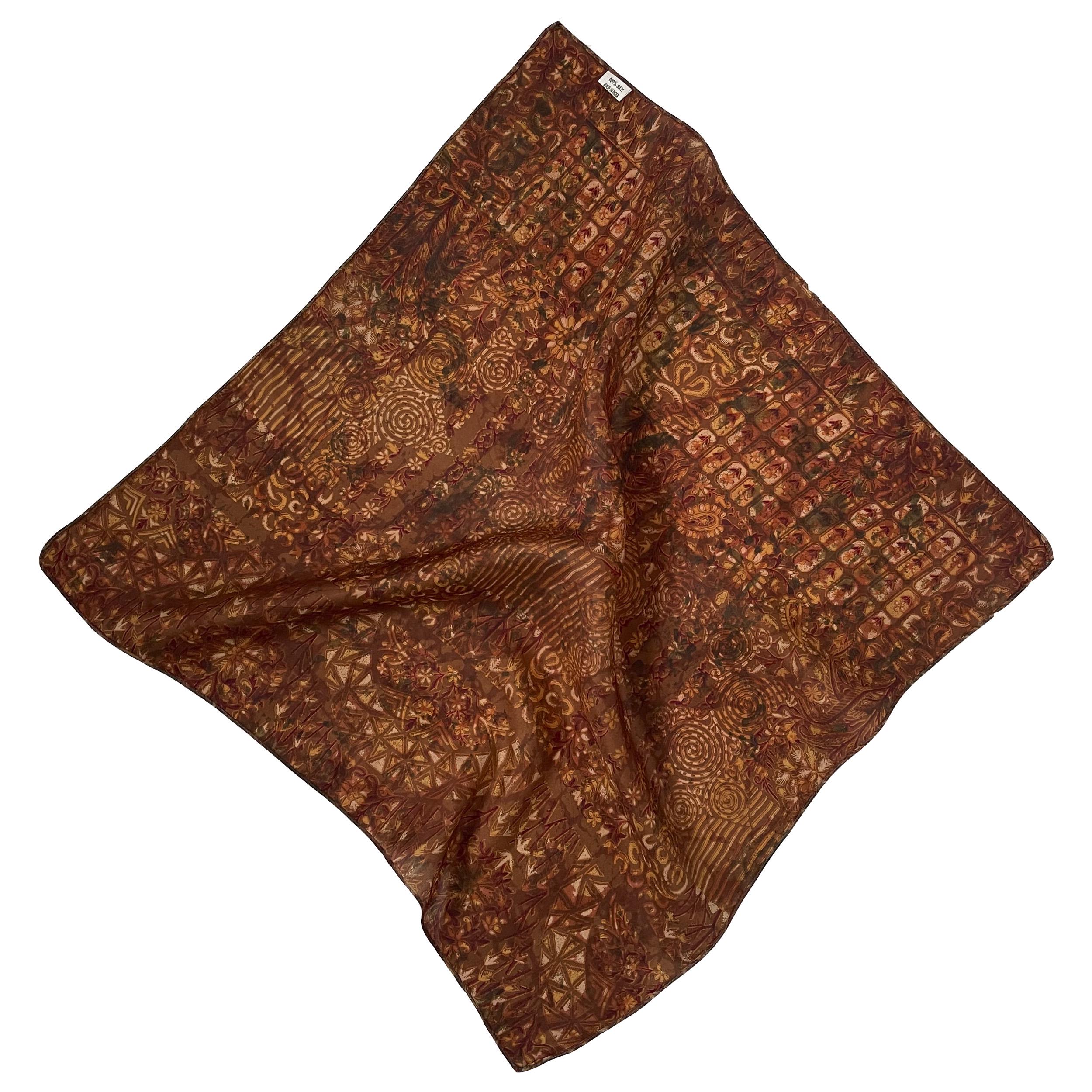 Натуральный шелковый платок Silk Route 50х50 см Рыжий (1269)