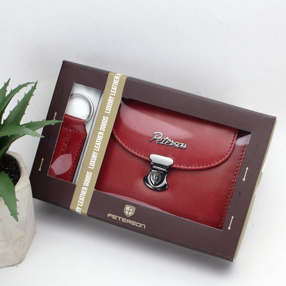 Подарочный набор женский Peterson D-19-KCS кошелек/брелок Красный (1964544340) Подарочный набор женский Peterson D-19-KCS кошелек/брелок Красный (1964544340)