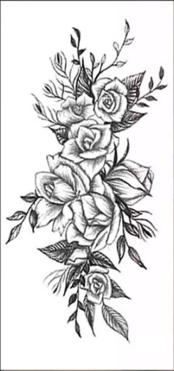 Тату тимчасове водостійке 3D велике Квіти BK-022 18х9 см (4419418) Тату тимчасове водостійке 3D велике Квіти BK-022 18х9 см (4419418)