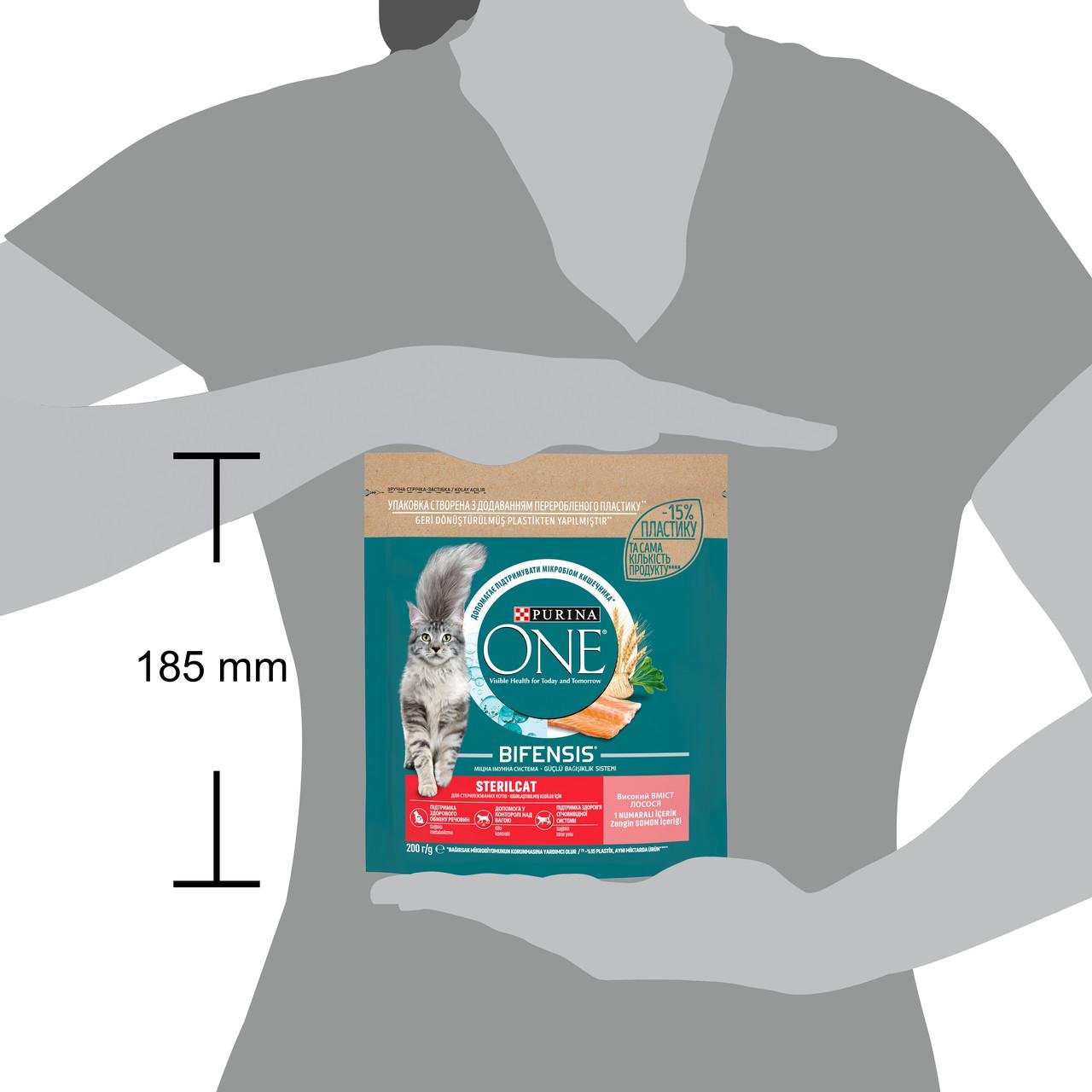 Сухий корм Purina One Sterilcat для котів набір Bifensis лосось і пшениця 2х200 г (8445291151123) - фото 3 Сухий корм Purina One Sterilcat для котів набір Bifensis лосось і пшениця 2х200 г (8445291151123) - фото 3