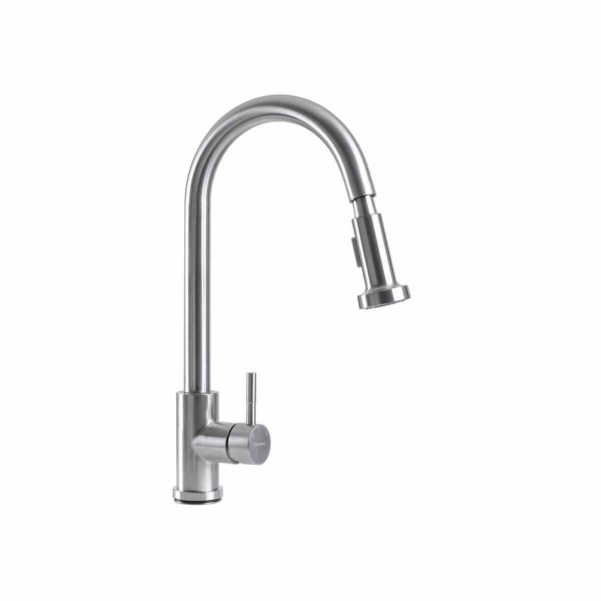 Змішувач для кухні Platinum Germece 6045 BW з висувним виливом Нержавіюча сталь (PLTM-SP000032496) Змішувач для кухні Platinum Germece 6045 BW з висувним виливом Нержавіюча сталь (PLTM-SP000032496)