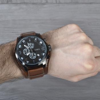 Наручний годинник чоловічий Skmei 9165 Коричневий - фото 6 Наручний годинник чоловічий Skmei 9165 Коричневий - фото 6