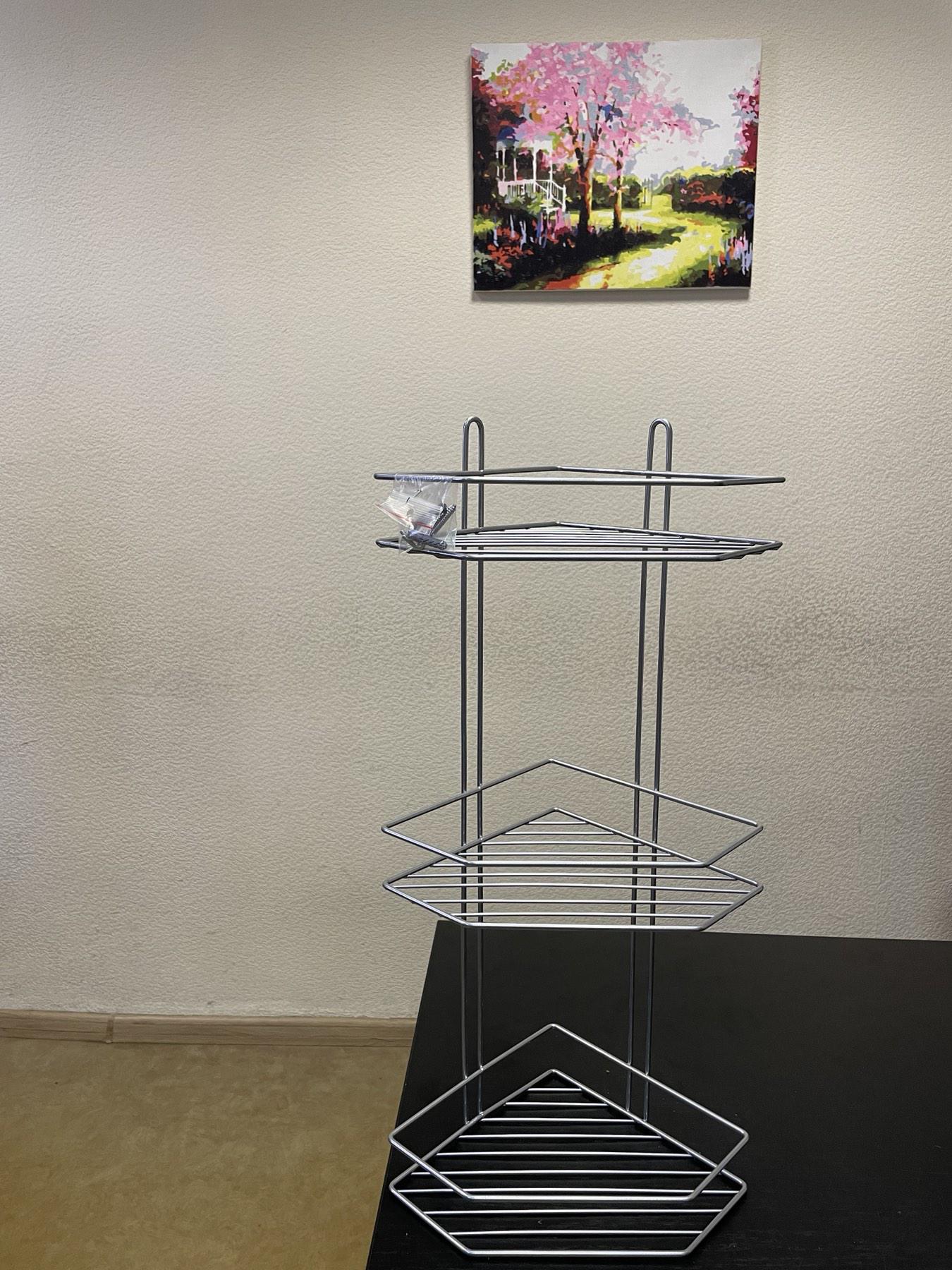 Полка угловая MOBILITY 3-х ярусная для ванной комнаты металлическая 57х20х20х27 см Металлик (26650306) - фото 7 Полка угловая MOBILITY 3-х ярусная для ванной комнаты металлическая 57х20х20х27 см Металлик (26650306) - фото 7