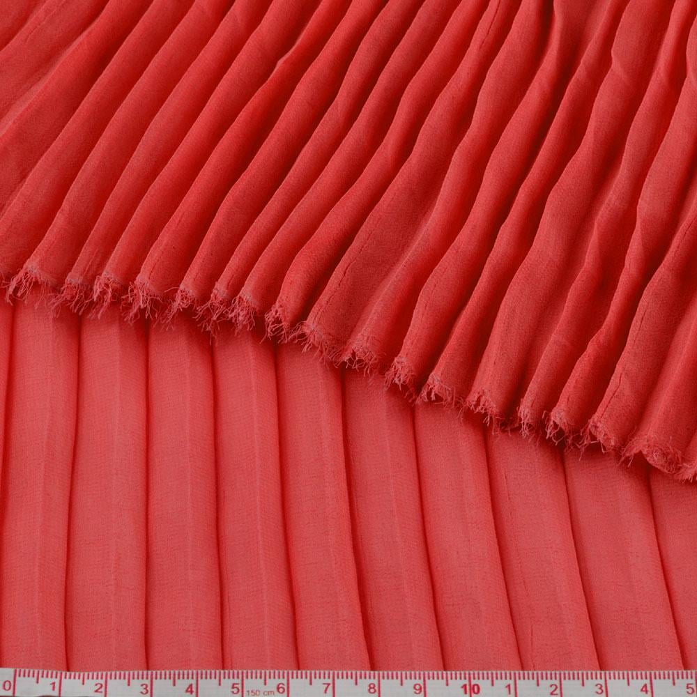 Ткань креп гофре в натянутом виде ширина 140 см Красный (11416.006) - фото 3
