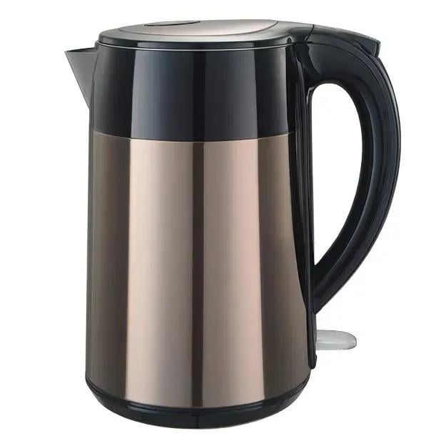 Електрочайник-термос MG-128 з нержавіючої сталі та подвійними стінками 1,8 л 1850 Вт Коричневий (33272362)