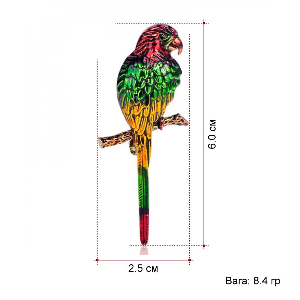 Брошь-подвеска Broche Попугай BRSF111022 Разноцветный - фото 3