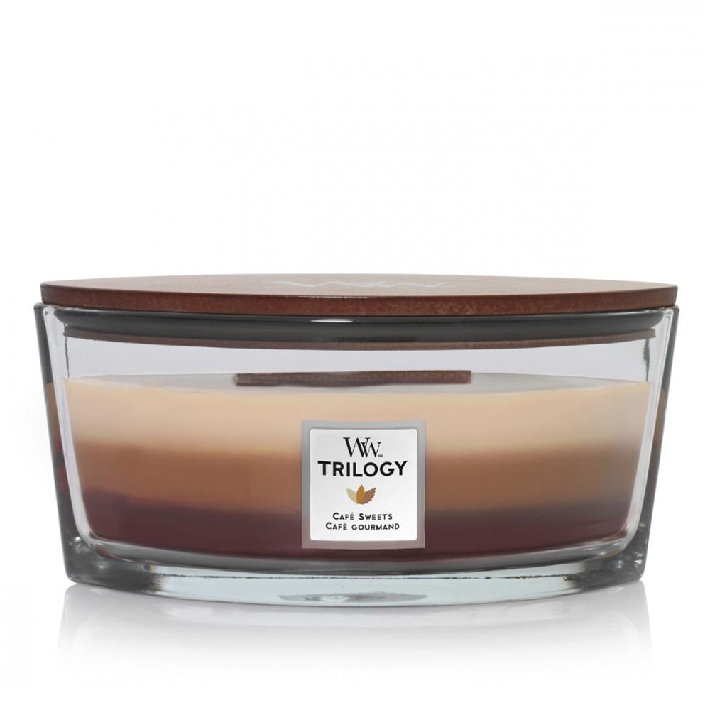 Ароматическая свеча Woodwick Ellipse Trilogy Cafe Sweets с трехслойным ароматом 453 г