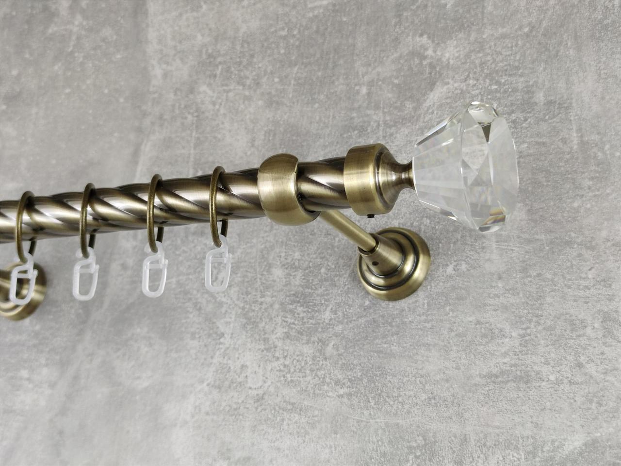 Карниз MStyle металлический для штор однорядный Спектралия 25 мм крученый 400 см Антик (5012324)