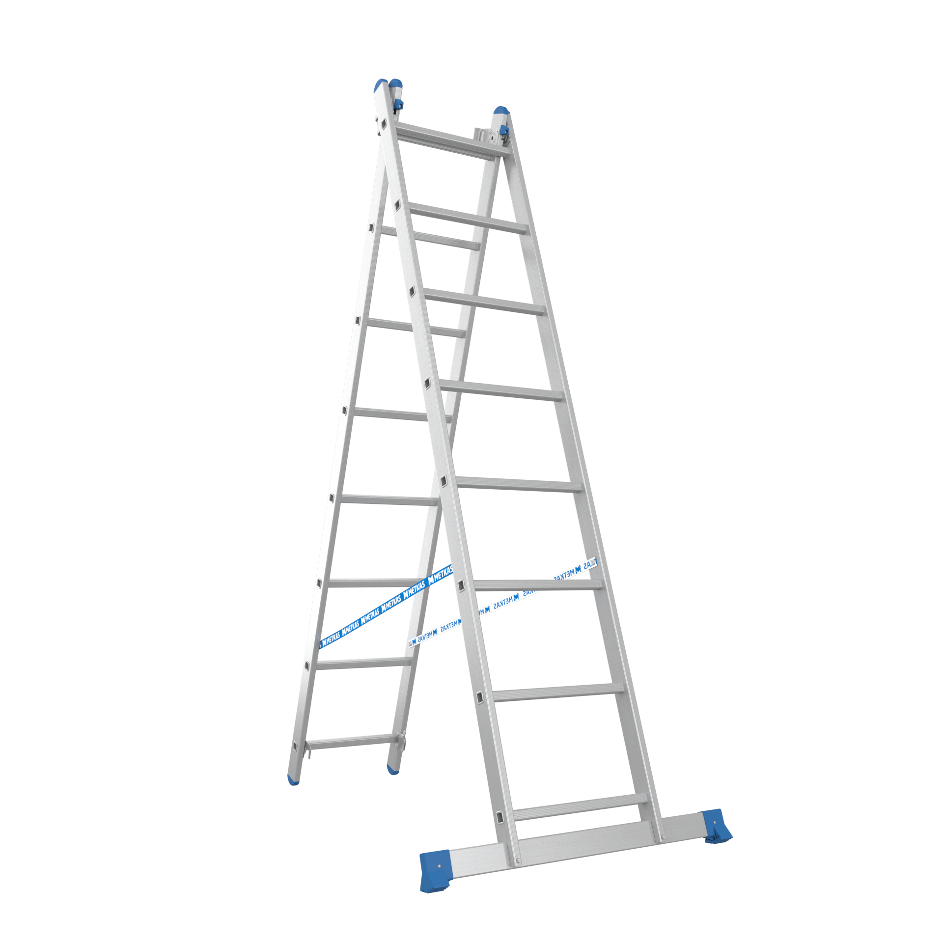Лестница-стремянка Меткас алюминиевая универсальная трехсекционная 3х8 4,43 м (1899229797) - фото 2 Лестница-стремянка Меткас алюминиевая универсальная трехсекционная 3х8 4,43 м (1899229797) - фото 2