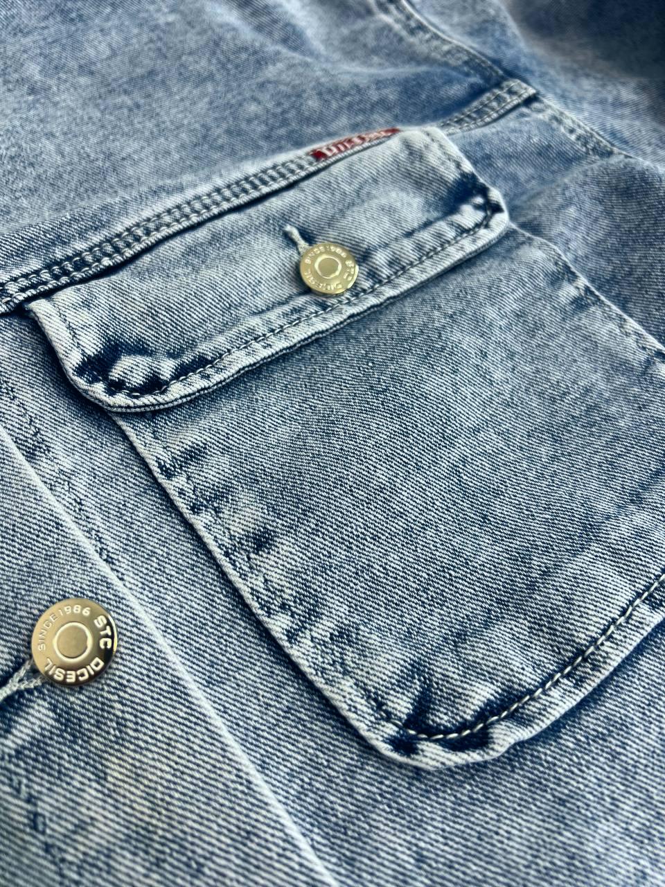 Сорочка жіноча Dicesil 2029 джинсова широка накладені кишені XL Блакитний (3879) - фото 5