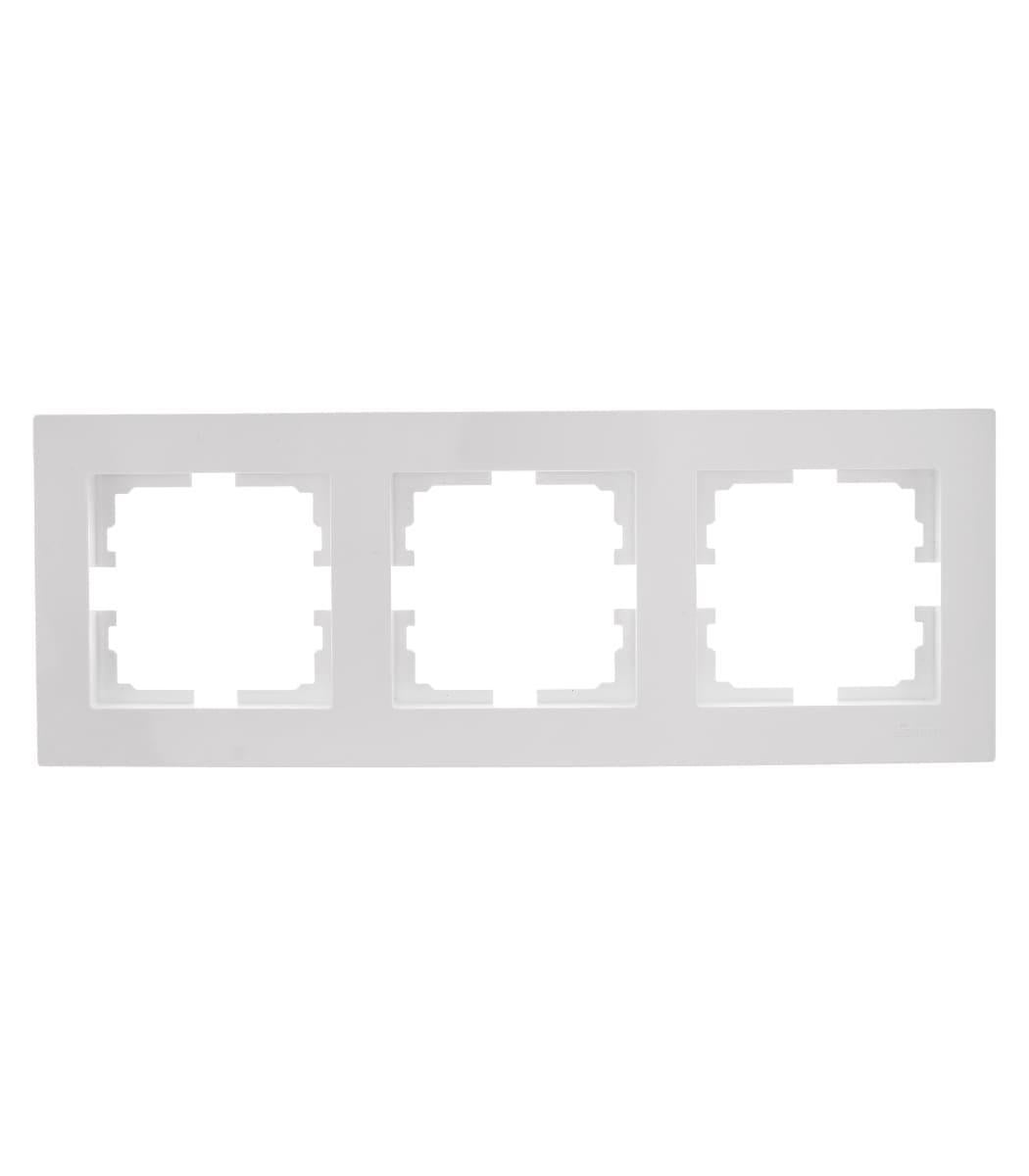Рамка трехместная горизонтальная Lezard Vesna Белый (00000023062)
