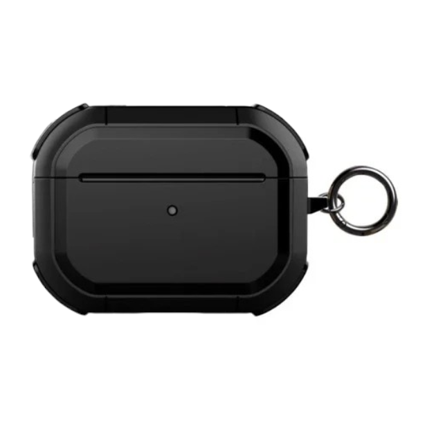 Чехол защитный ударопрочный Air Case для беспроводных наушников AirPods Pro/AirPods Pro 2 с карабином Black