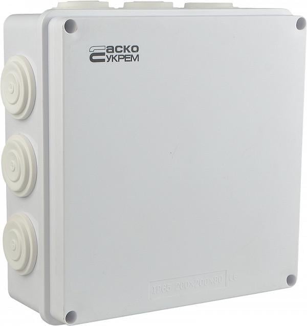 Распределительная коробка АСКОTY-RA наружная 12 герметичных вводов IP65 ABS 200х200х80 мм (A0150170023)